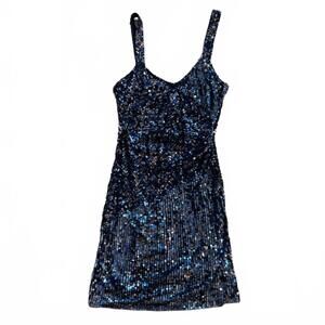 Parker Black, Georgia Sequined Mini Dress, Midnight, size 6
